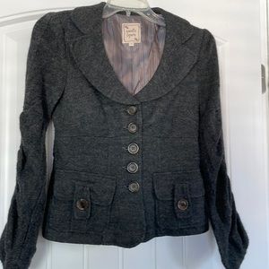 Nanette Lepore gray wool jacket with lots of her fun, quirky details.